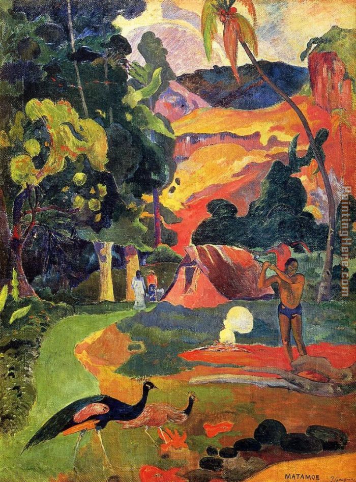 Landscape with Peacocks painting - Paul Gauguin Landscape with Peacocks art painting